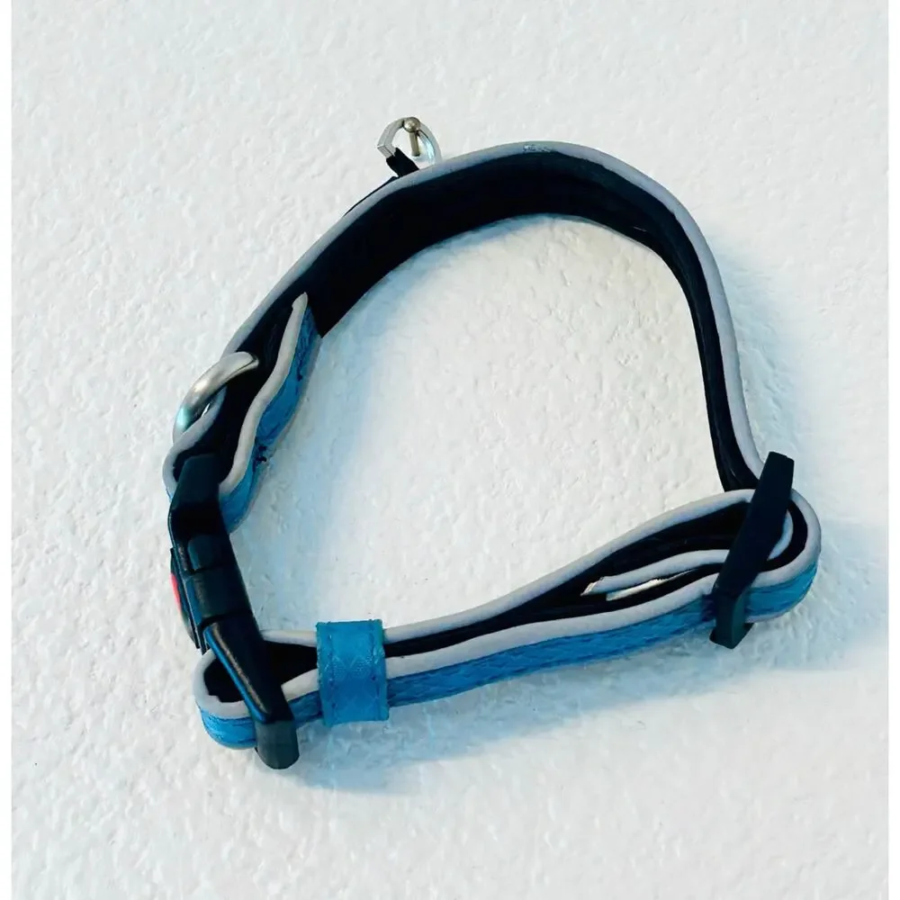 KONG Comfort Padded Reflective Dog Collar Blue Size Small 10-14